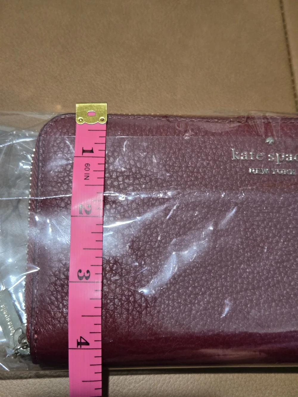 Kate Spade New York Large Continental Wallet Pebbled Leather Red Currant BNWT